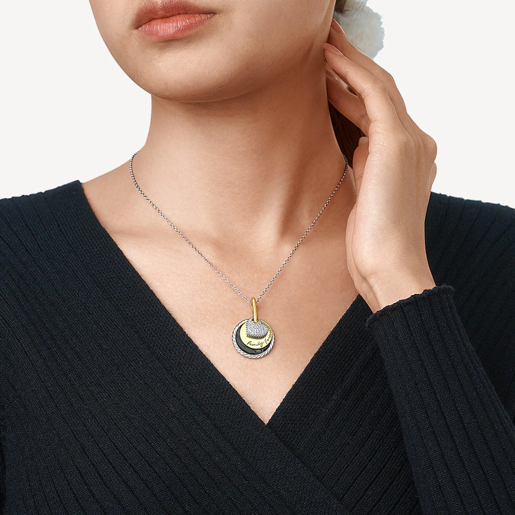 Gnoce Collier Famille Pour Toujours Alliage argent plaqué platine - Image 5
