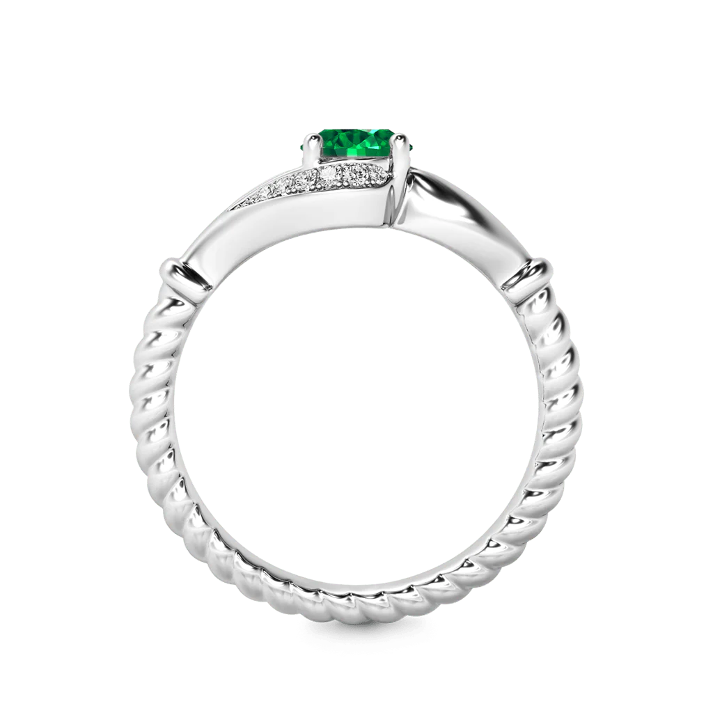 Daffany Bague Pierre de Naissance Ronde à Tige Fendue - Image 2