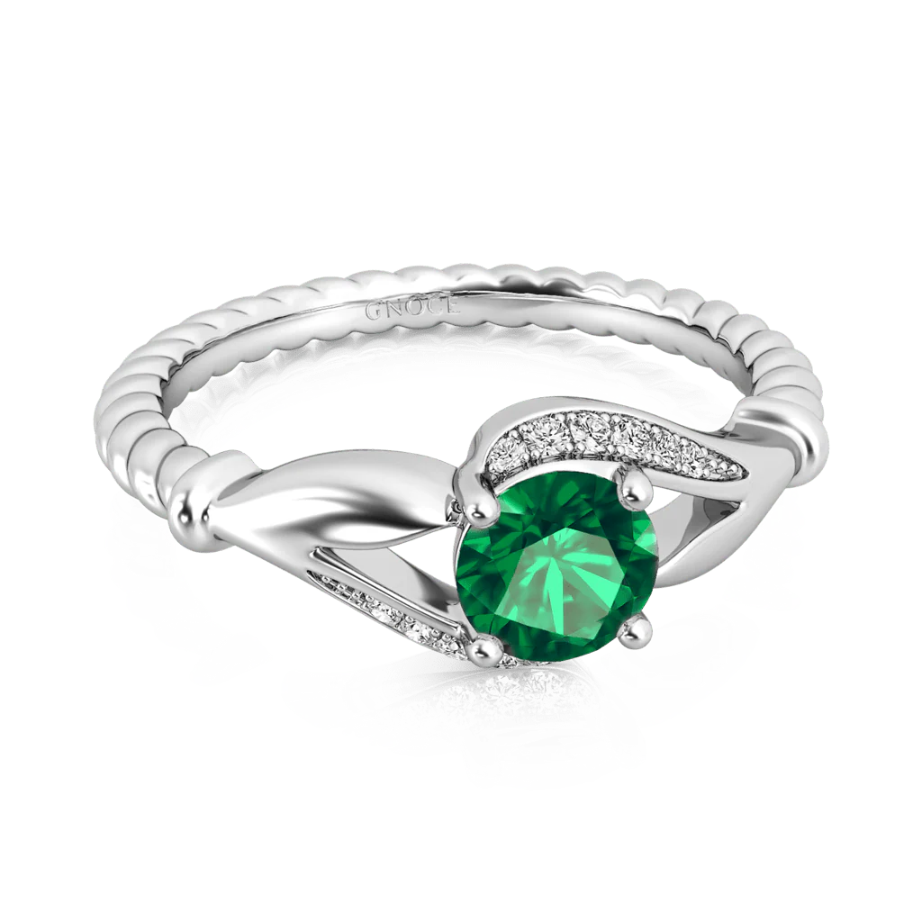 Daffany Bague Pierre de Naissance Ronde à Tige Fendue - Image 3