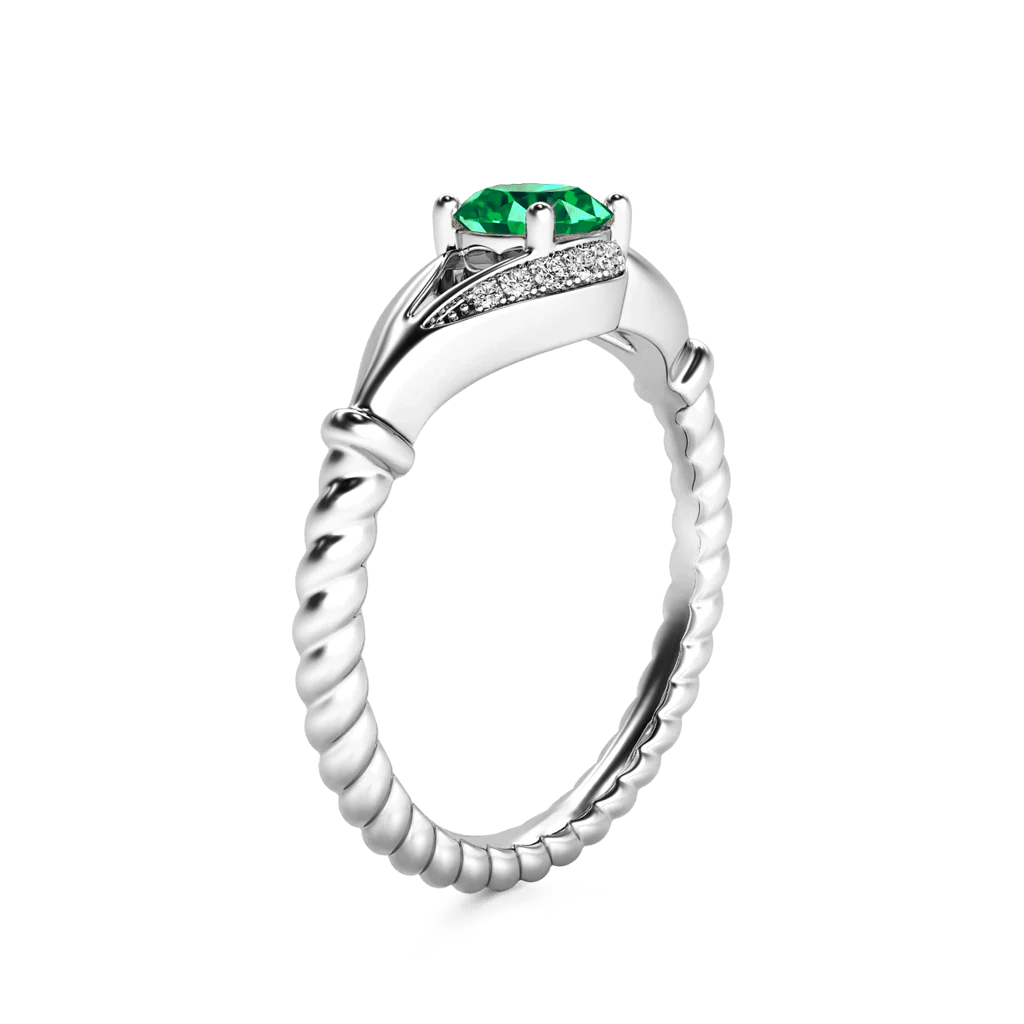 Daffany Bague Pierre de Naissance Ronde à Tige Fendue - Image 4