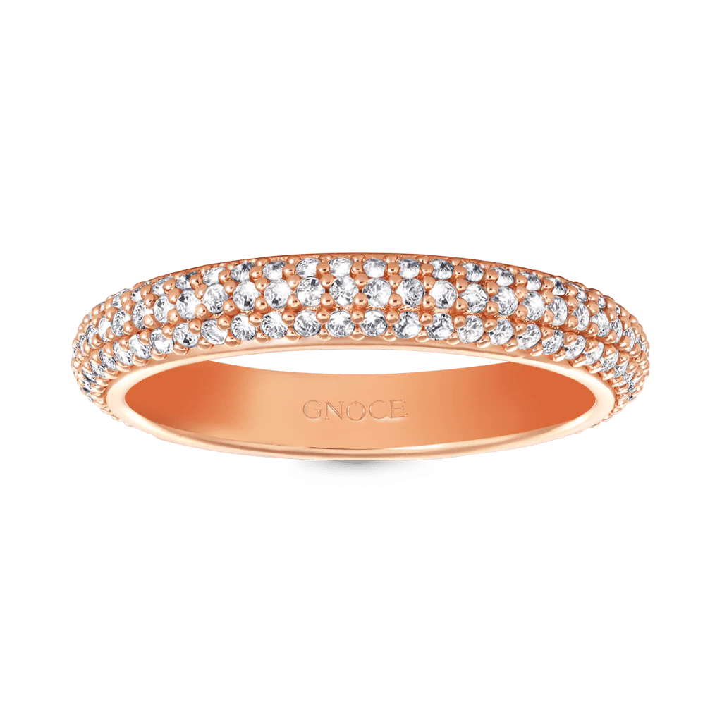 Gnoce Bague Pavé Signature Petit Topaze Alliage argent plaqué platine