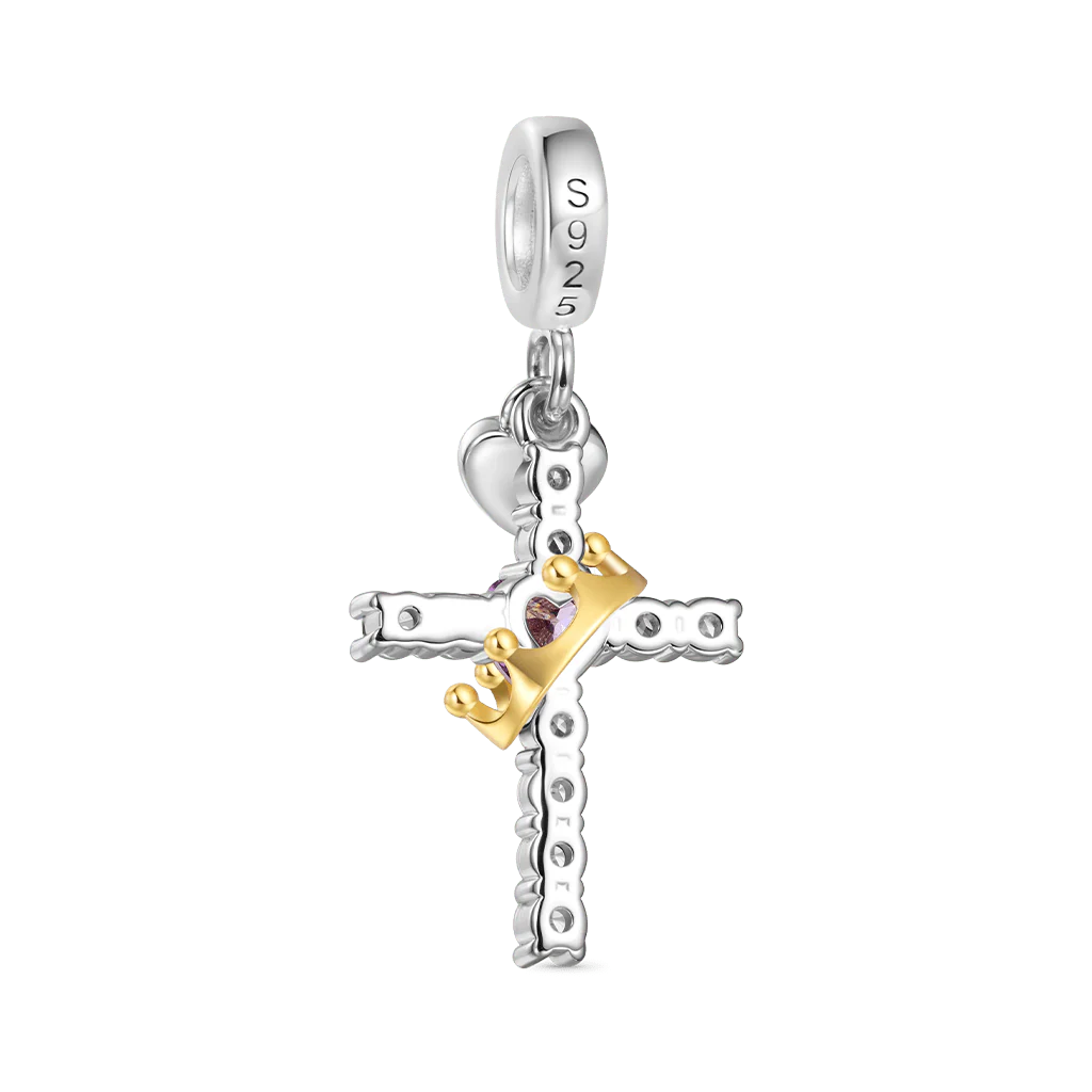 Gnoce Couronne d'épines Clou Croix Charm Alliage argent plaqué platine - Image 3
