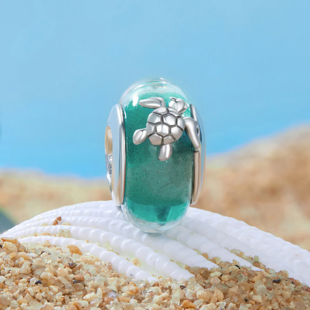 Gnoce Charm Tortue en Verre de Mer Verte - Image 2