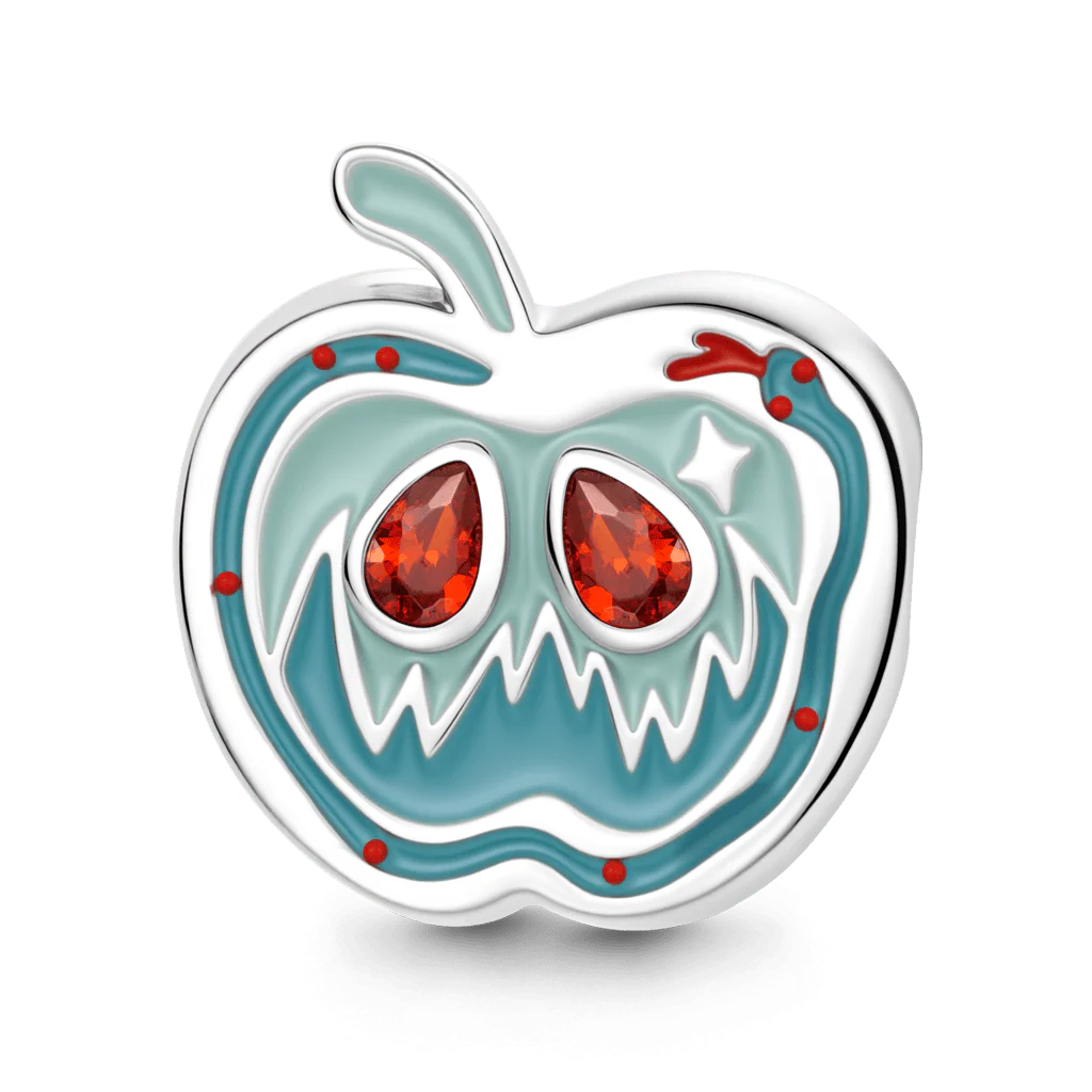 Gnoce Charm Demie Pomme Alliage Argent Placé Platine