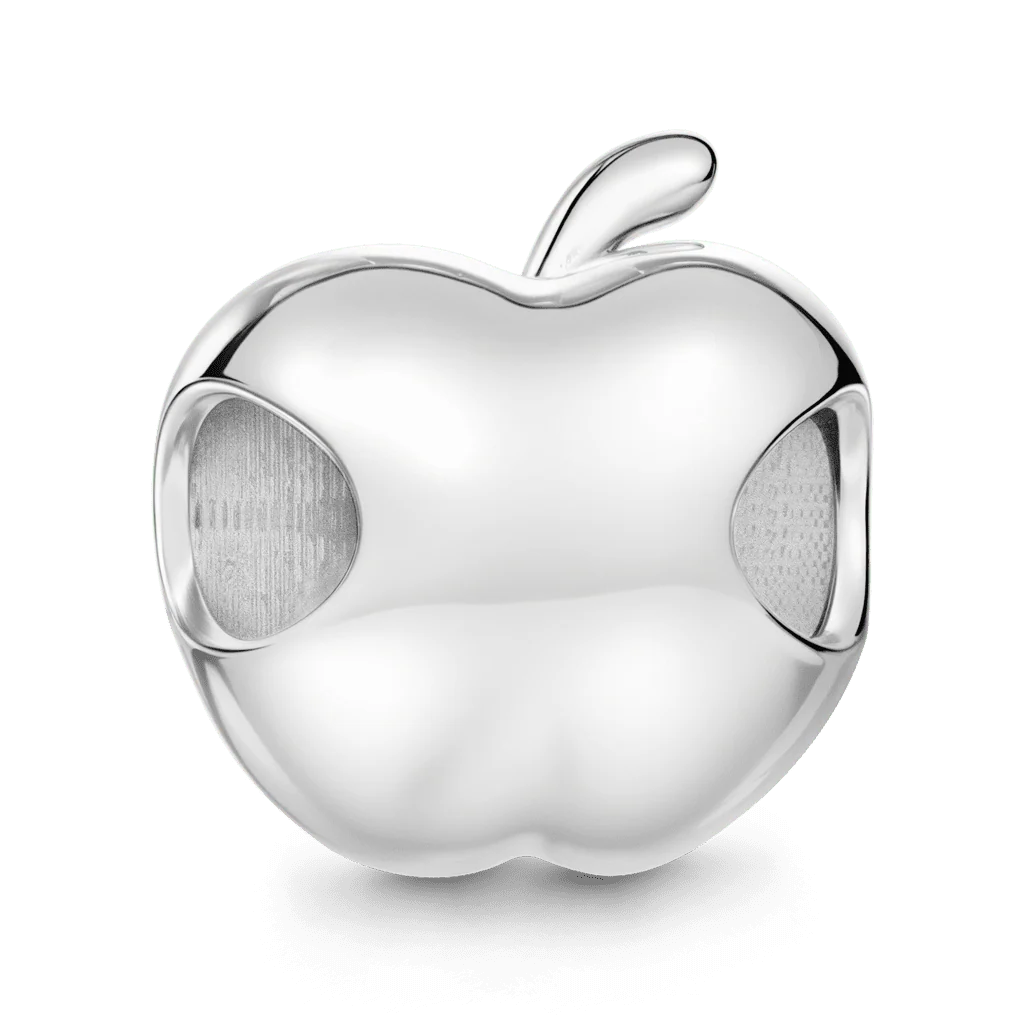 Gnoce Charm Demie Pomme Alliage Argent Placé Platine - Image 5