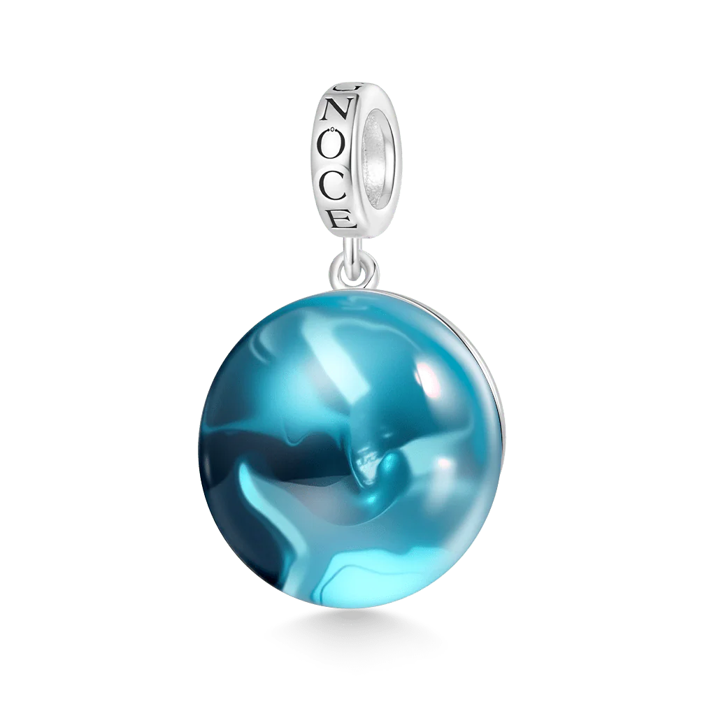 Gnoce Charme de projection en verre requin marteau Alliage argent plaqué platine - Image 3