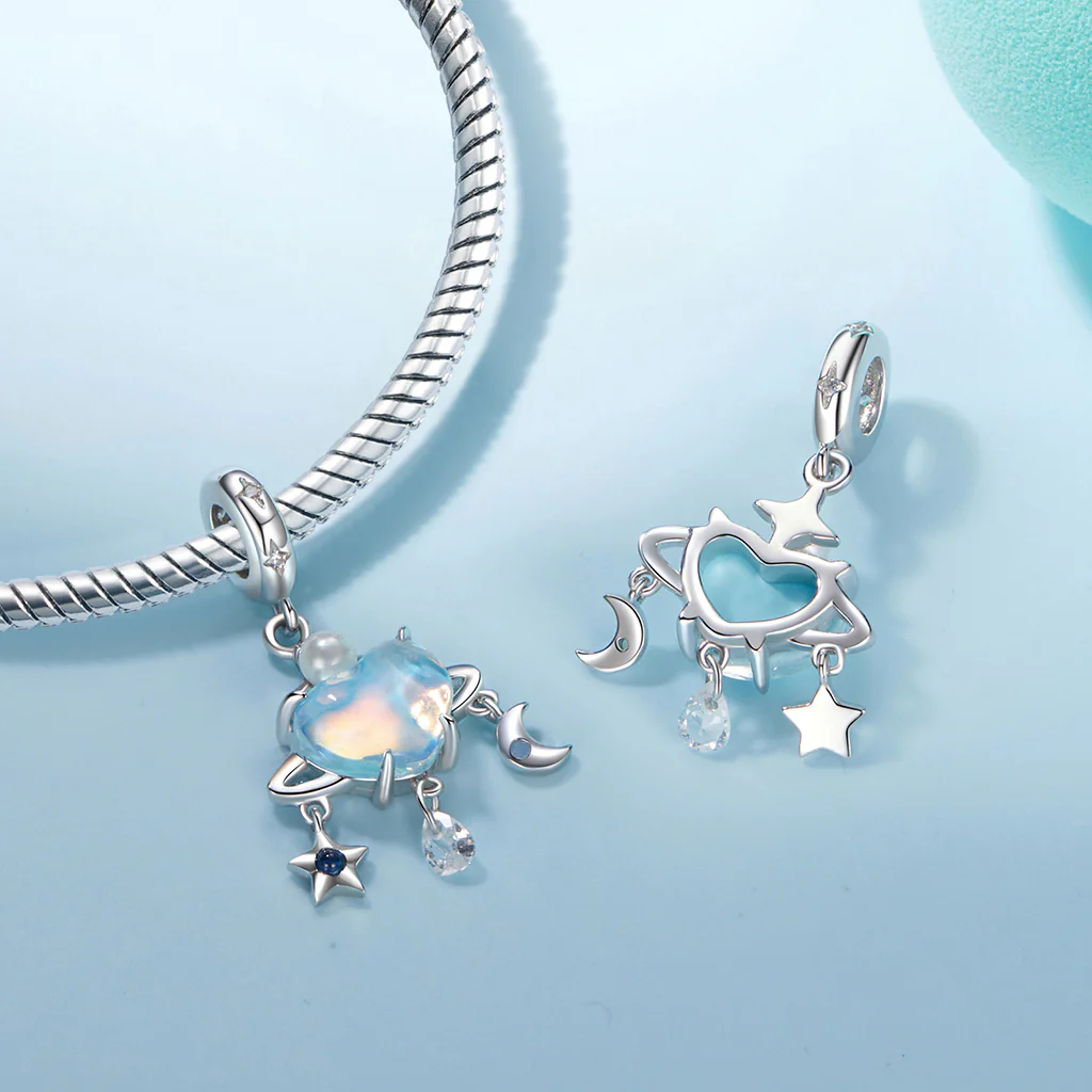 Gnoce Pendentif Cœur Planète Bleue - Image 2