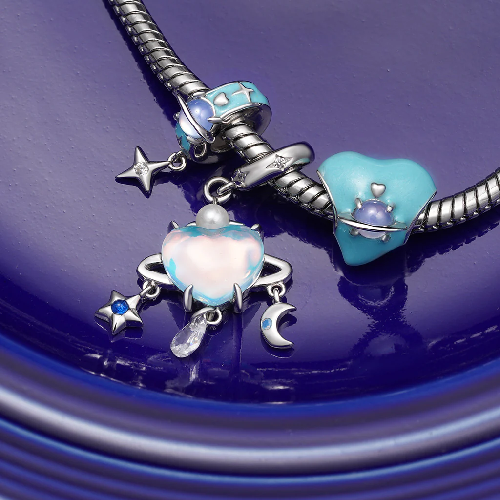 Gnoce Pendentif Cœur Planète Bleue - Image 3