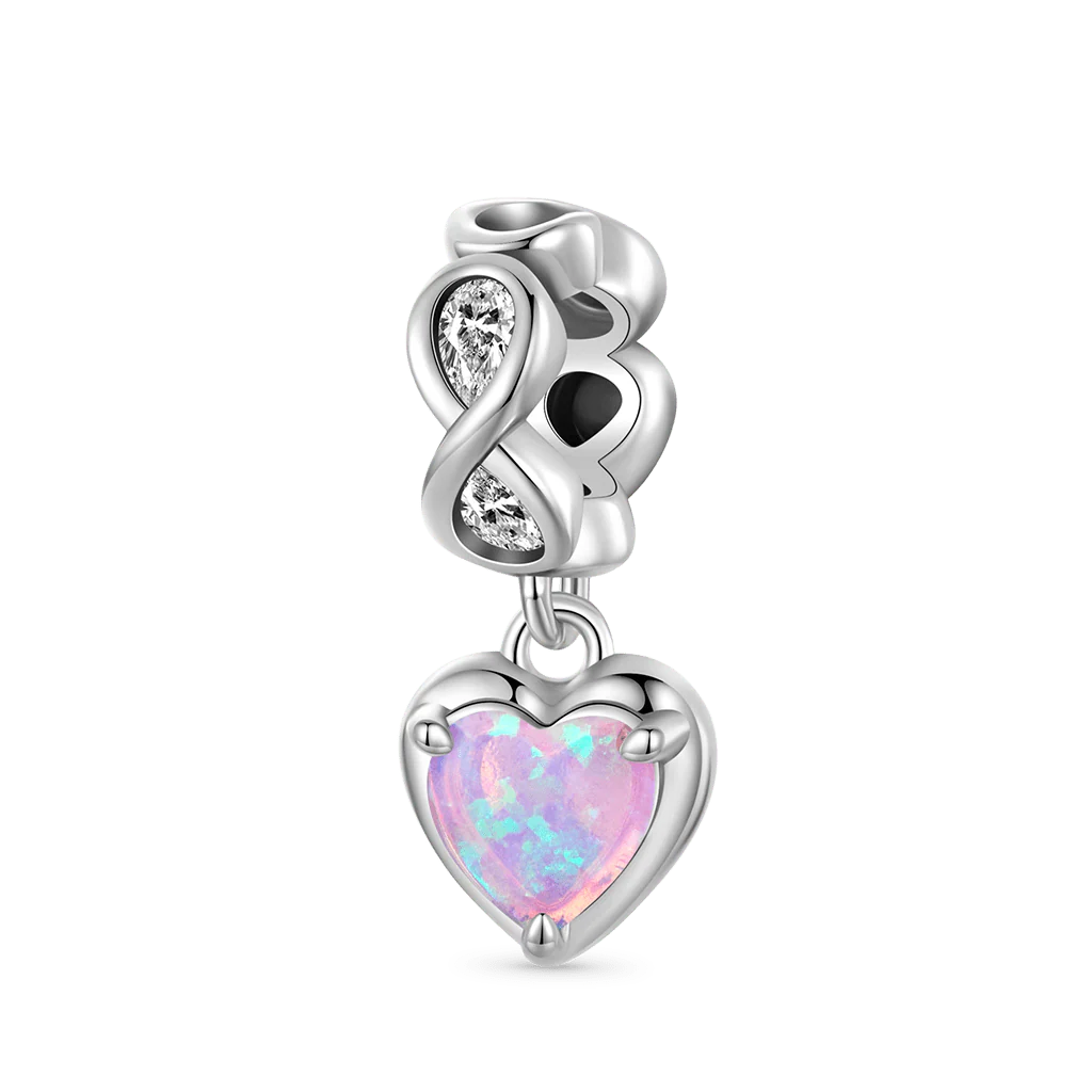 Gnoce Pendentif Opale Cœur d'Éternité