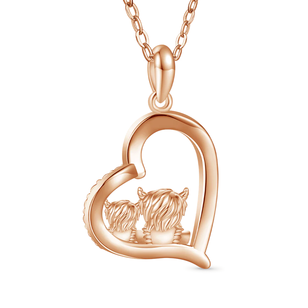Gnoce Je t'aime pour toujours collier vache des Highlands Alliage argent plaqué platine - Image 2