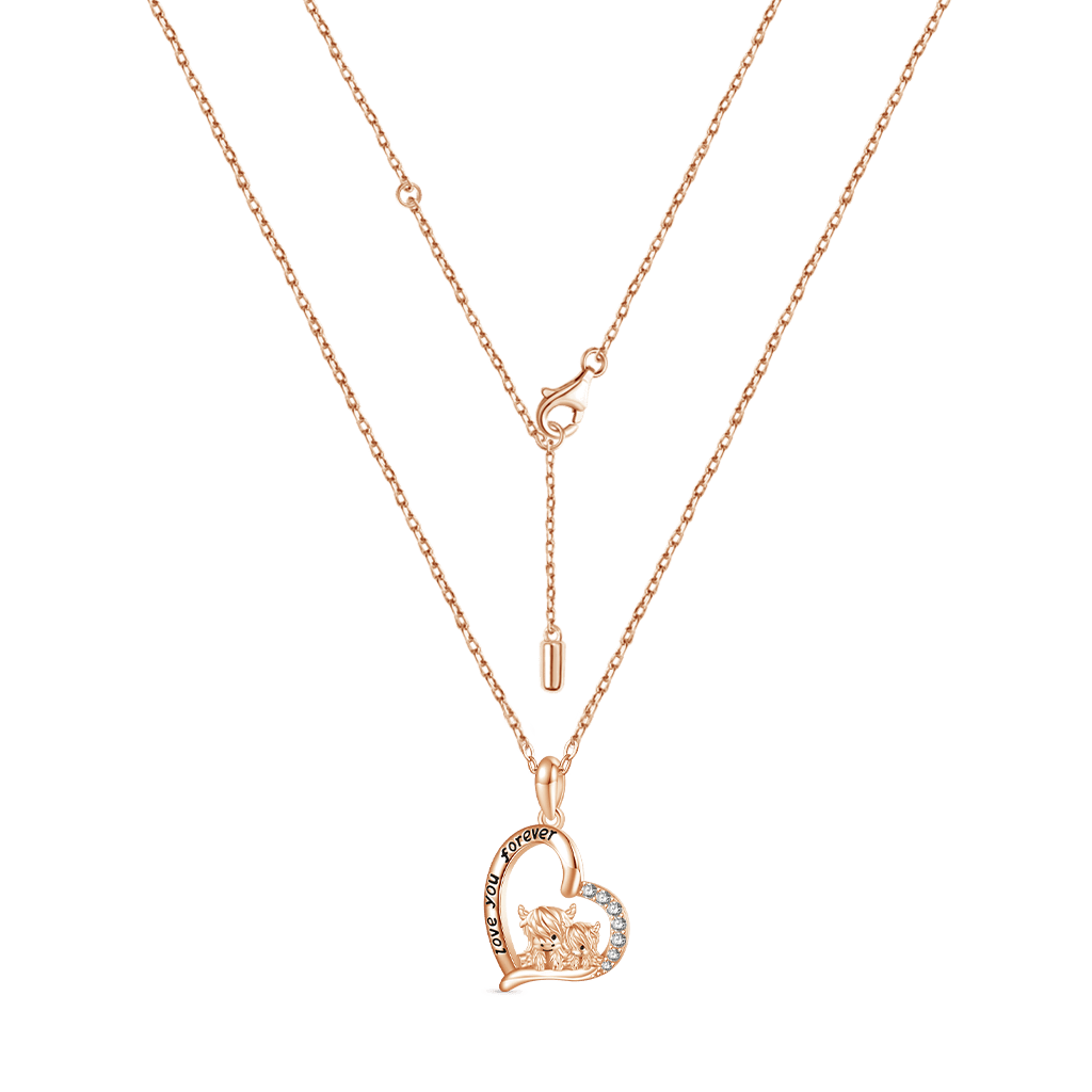 Gnoce Je t'aime pour toujours collier vache des Highlands Alliage argent plaqué platine - Image 3