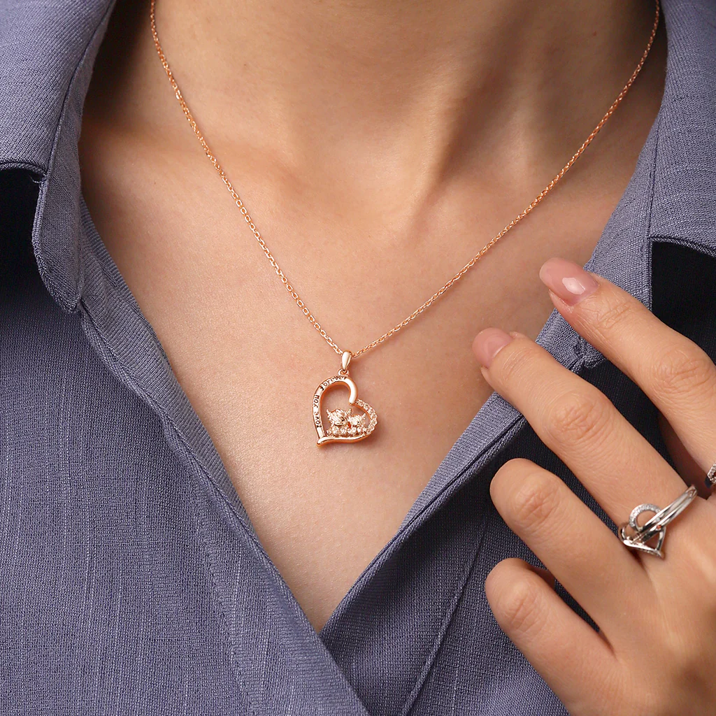 Gnoce Je t'aime pour toujours collier vache des Highlands Alliage argent plaqué platine - Image 6
