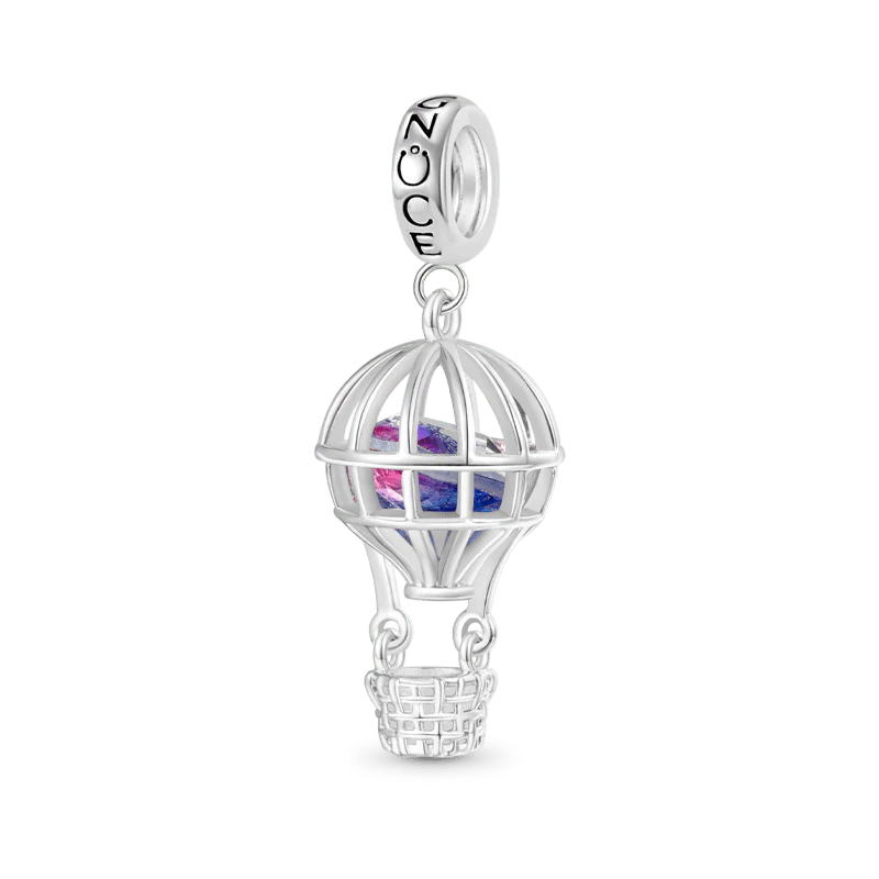 Gnoce Charm de voyage montgolfière Alliage argent plaqué platine
