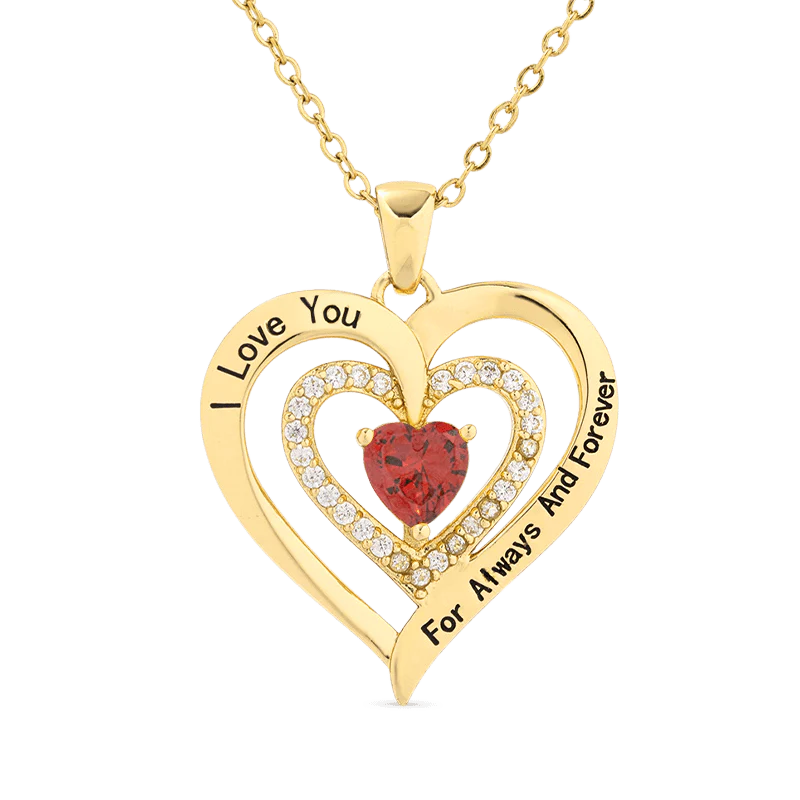 Gnoce Collier Cœur "Je t'aime" en Pierre de Naissance - Image 3
