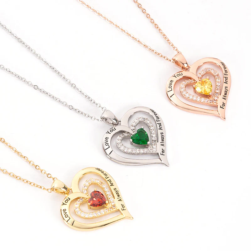 Gnoce Collier Cœur "Je t'aime" en Pierre de Naissance - Image 4