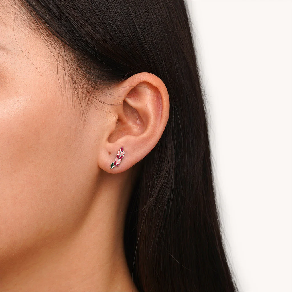 Gnoce Série de Fleurs d'Anniversaire Boucles d'Oreilles en Lavande Alliage argent plaqué platine - Image 4