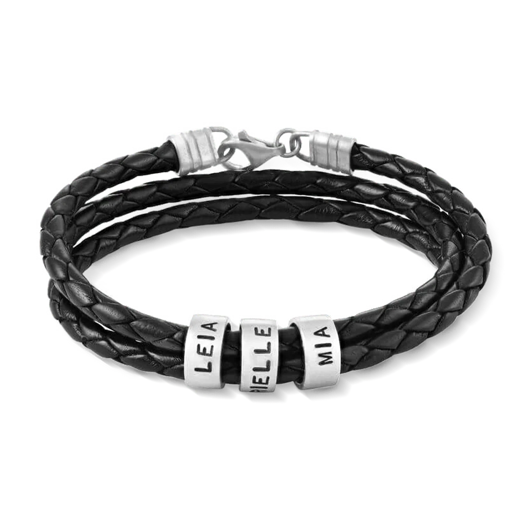 Gnoce Bracelet en Cuir Tressé Hip-hop à Plusieurs Couches avec Fermoir Magnétique Personnalisable - Image 3