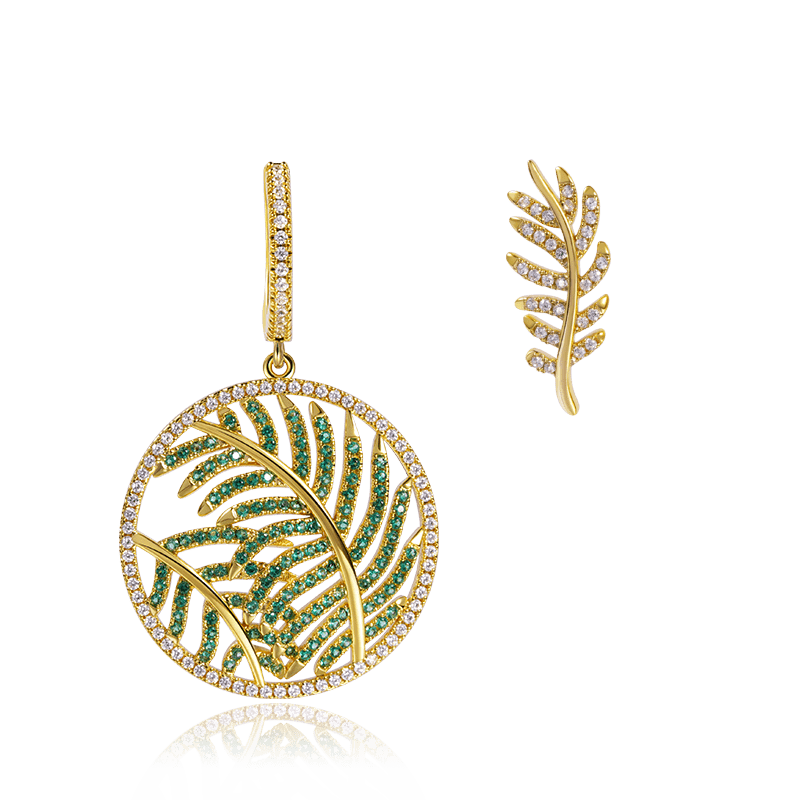 Gnoce Ensemble de Boucles d'Oreilles Pendantes en Feuille Alliage argent plaqué platine