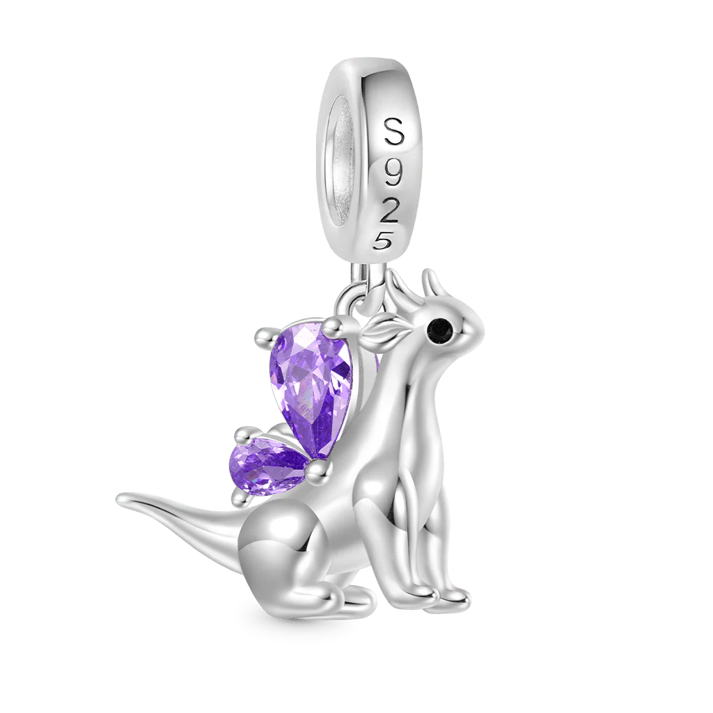 Gnoce Petit Dragon Volant Charm de Pierre de Naissance Alliage argent plaqué platine - Image 2
