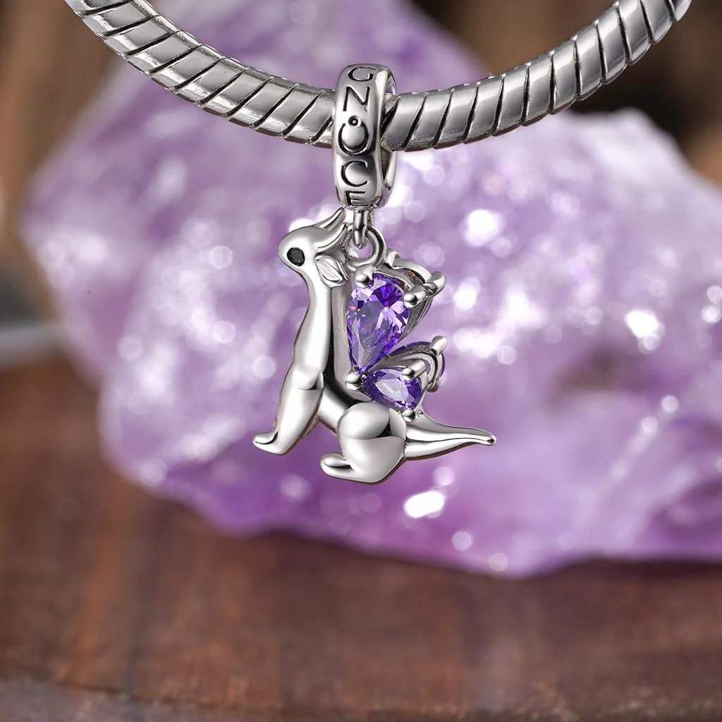 Gnoce Petit Dragon Volant Charm de Pierre de Naissance Alliage argent plaqué platine - Image 3