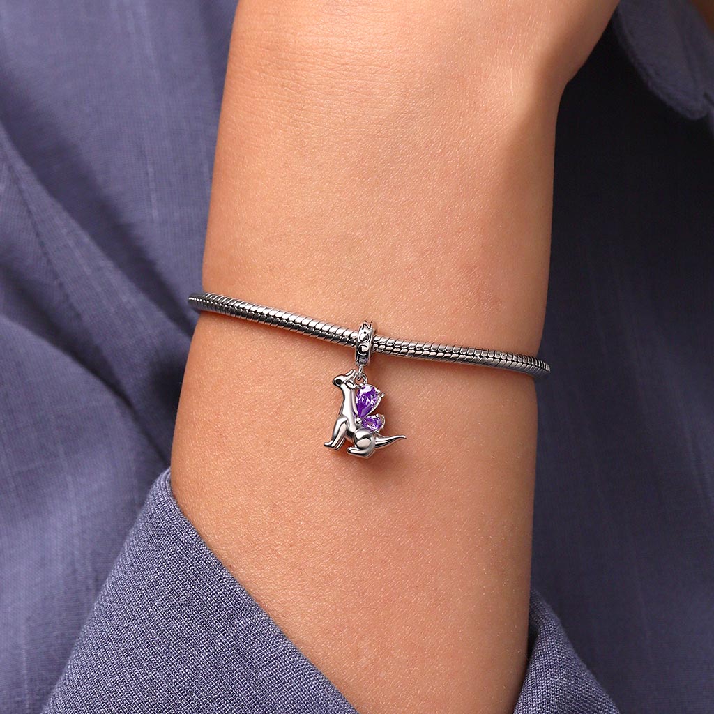 Gnoce Petit Dragon Volant Charm de Pierre de Naissance Alliage argent plaqué platine - Image 5