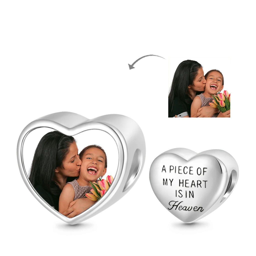 Gnoce Amour Pour Toujours Coeur Personnalisé Photo Charm Alliage argent plaqué platine - Image 4