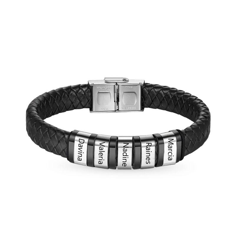 Gnoce Bracelet en Cuir Tressé pour Hommes avec Fermoir Magnétique