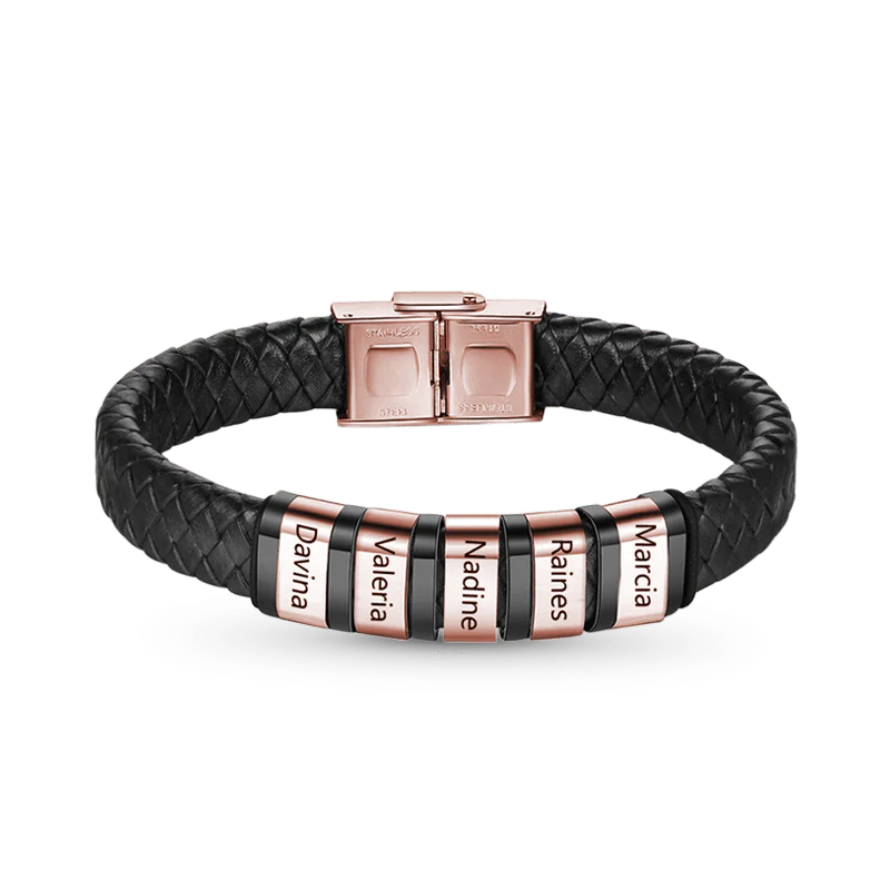 Gnoce Bracelet en Cuir Tressé pour Hommes avec Fermoir Magnétique - Image 3