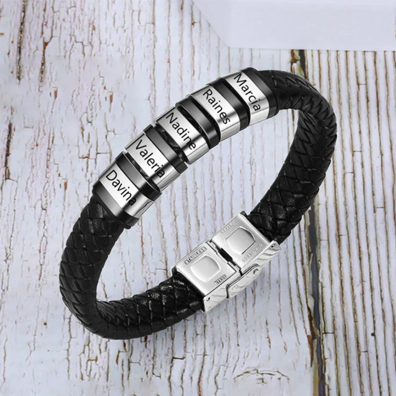 Gnoce Bracelet en Cuir Tressé pour Hommes avec Fermoir Magnétique - Image 5