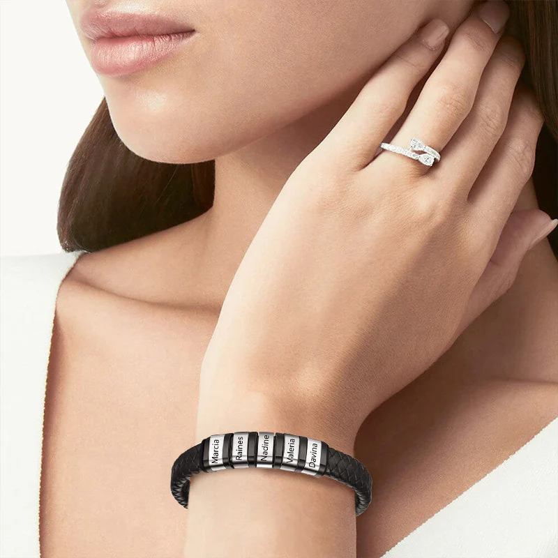 Gnoce Bracelet en Cuir Tressé pour Hommes avec Fermoir Magnétique - Image 6