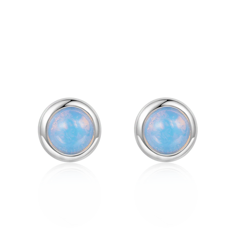 Gnoce Boucles d'oreilles clous de lune scintillants de base Alliage argent plaqué platine