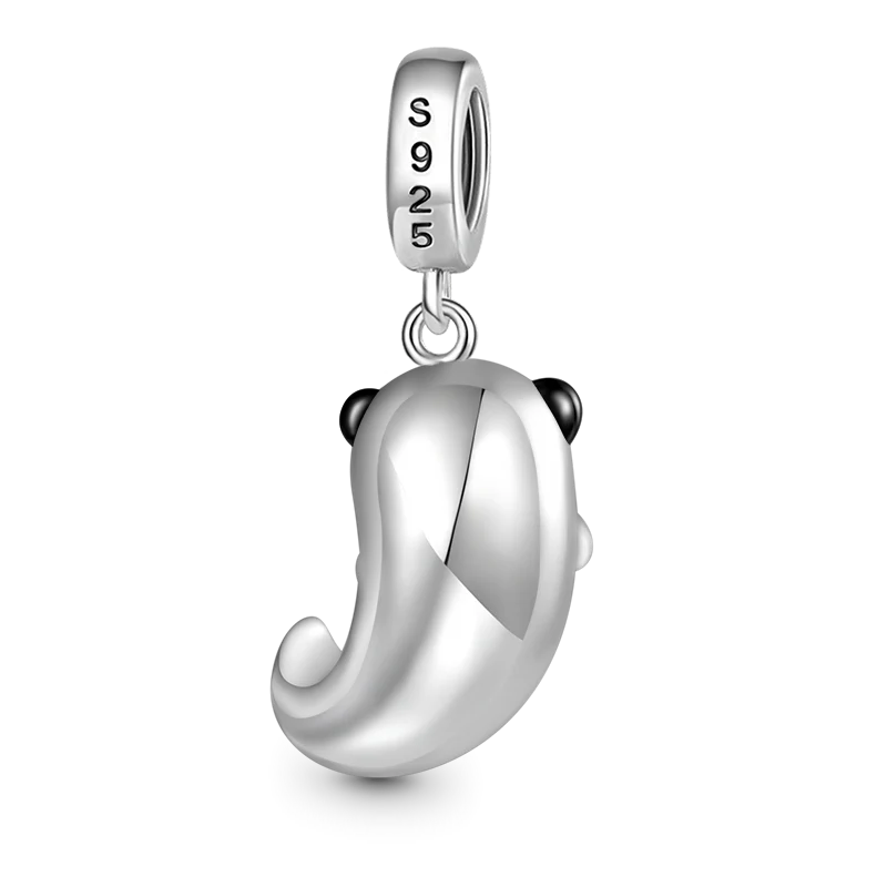 Gnoce Charm gem cœur étreintes loutre adorable Alliage argent plaqué platine - Image 2