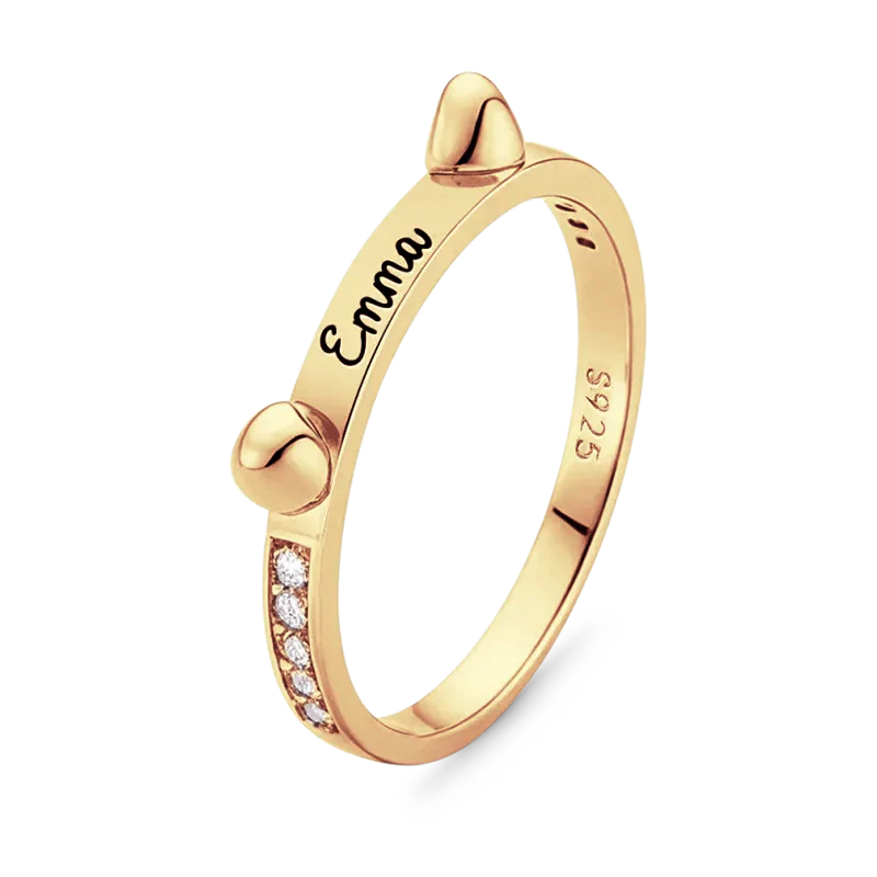 Gnoce Bague Mignon Animal de Compagnie Personnalisée