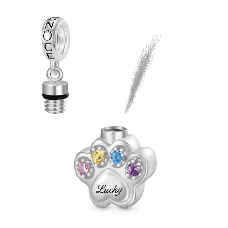 Gnoce Charme urne pour cendres gravable patte Alliage argent plaqué platine