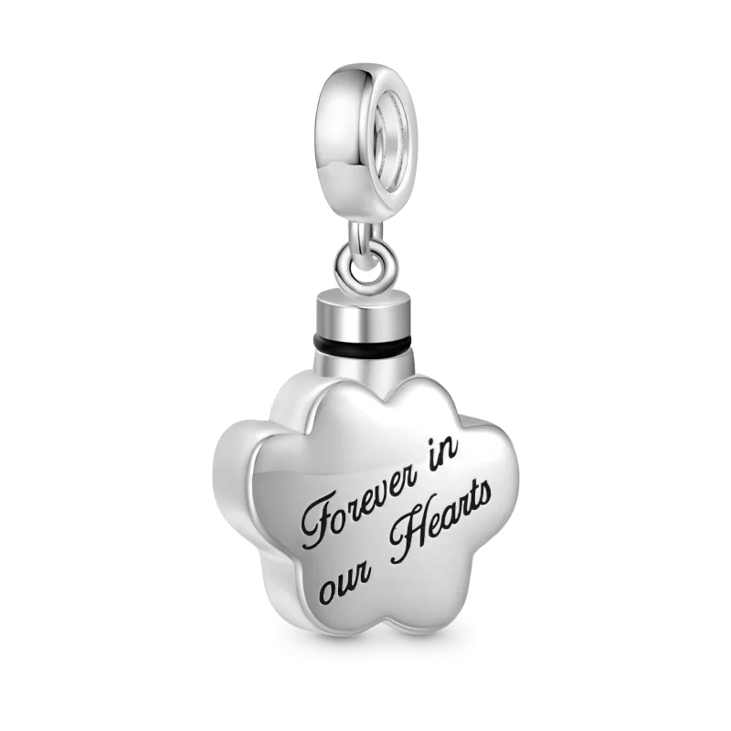 Gnoce Charme urne pour cendres gravable patte Alliage argent plaqué platine - Image 4