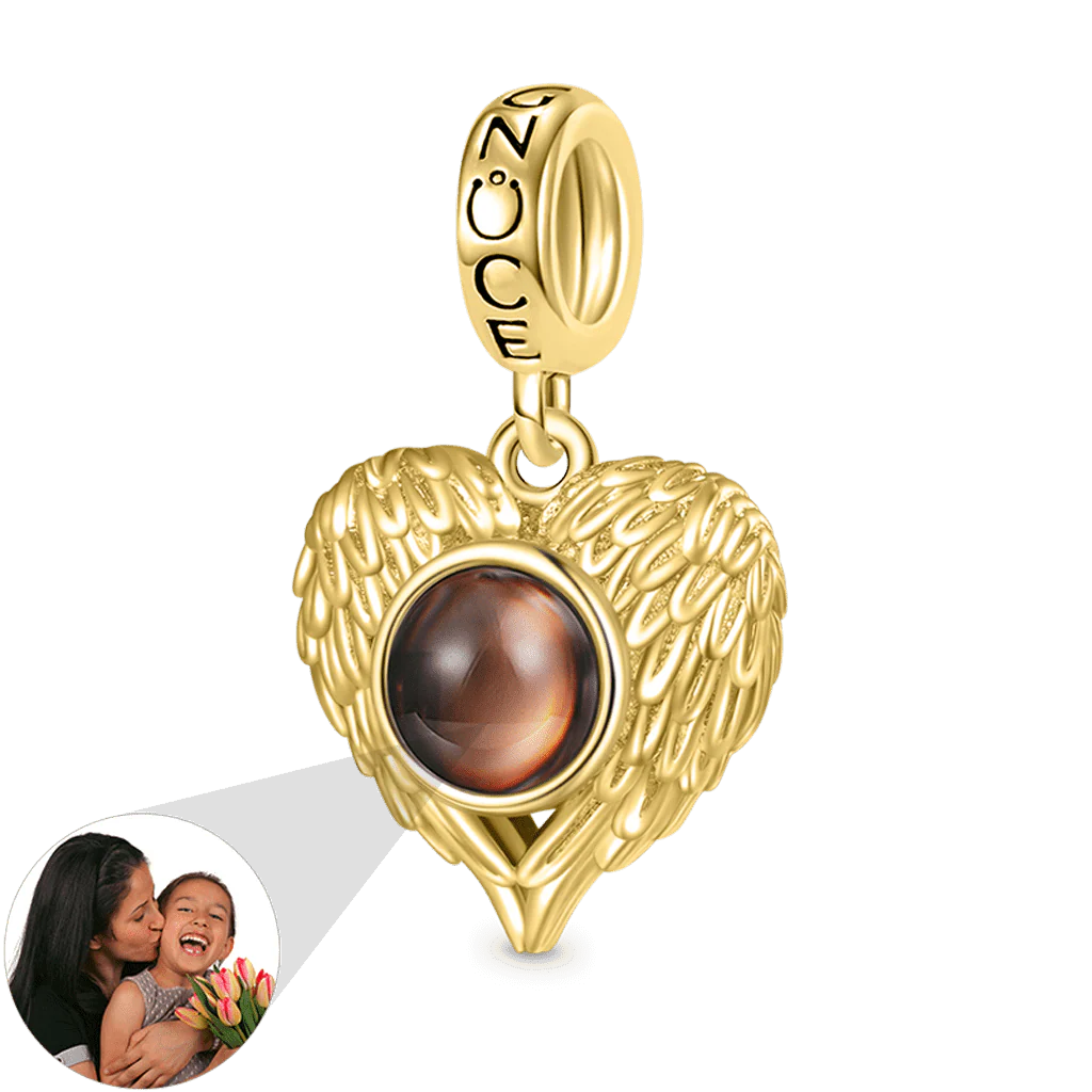 Gnoce Charm photo cœur projection Alliage argent plaqué platine - Image 3