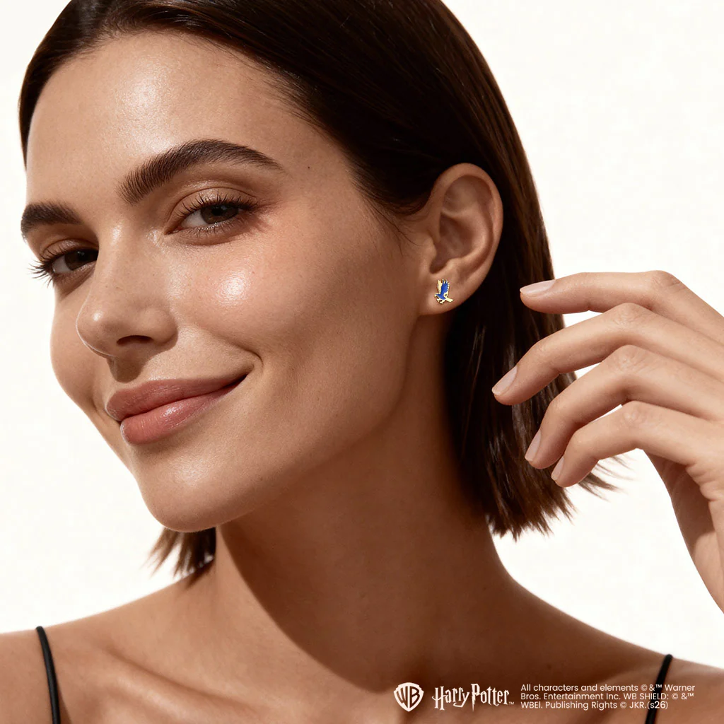 Gnoce Boucles d'oreilles en forme d'aigle Ravenclaw Alliage argent plaqué platine - Image 3