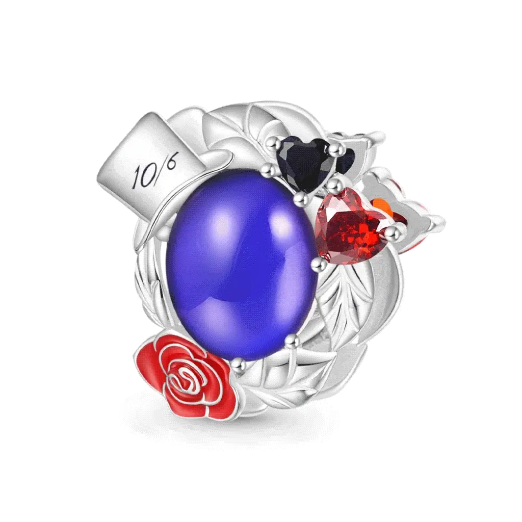 Gnoce Charme d'humeur magique rose rouge Chapeau de fou Alliage argent plaqué platine