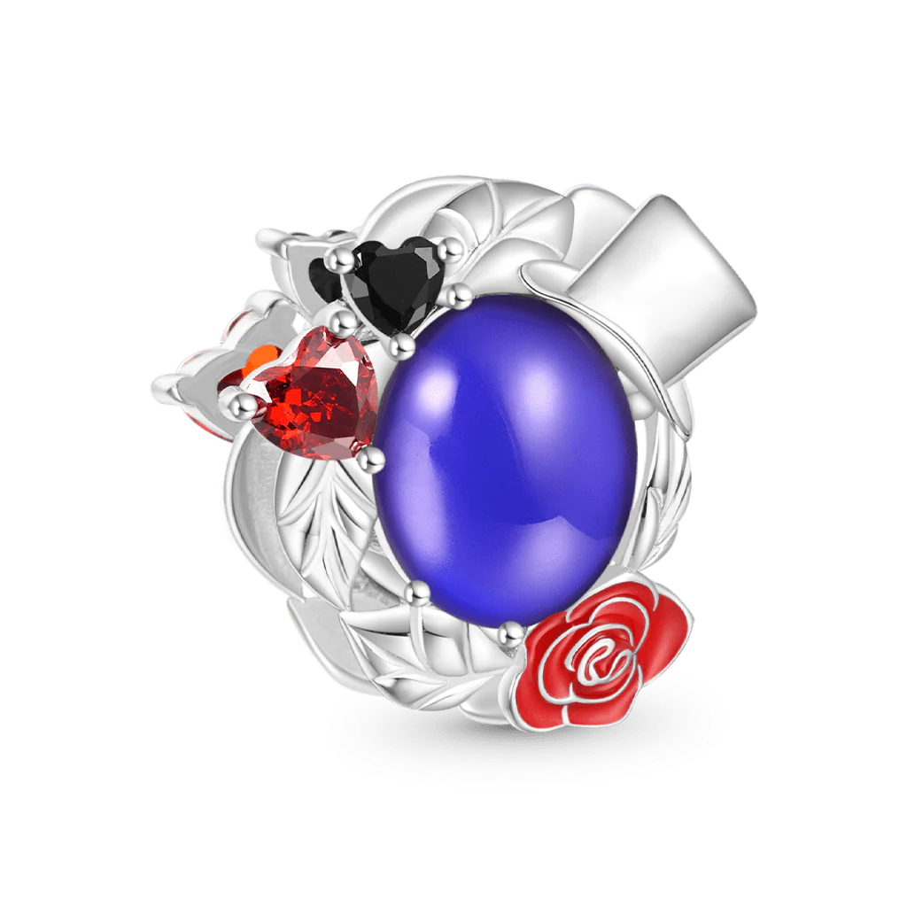 Gnoce Charme d'humeur magique rose rouge Chapeau de fou Alliage argent plaqué platine - Image 3