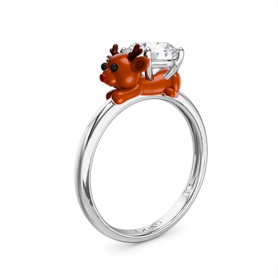 Gnoce Étreinte de Renne Anneau Moissanite Alliage argent plaqué platine