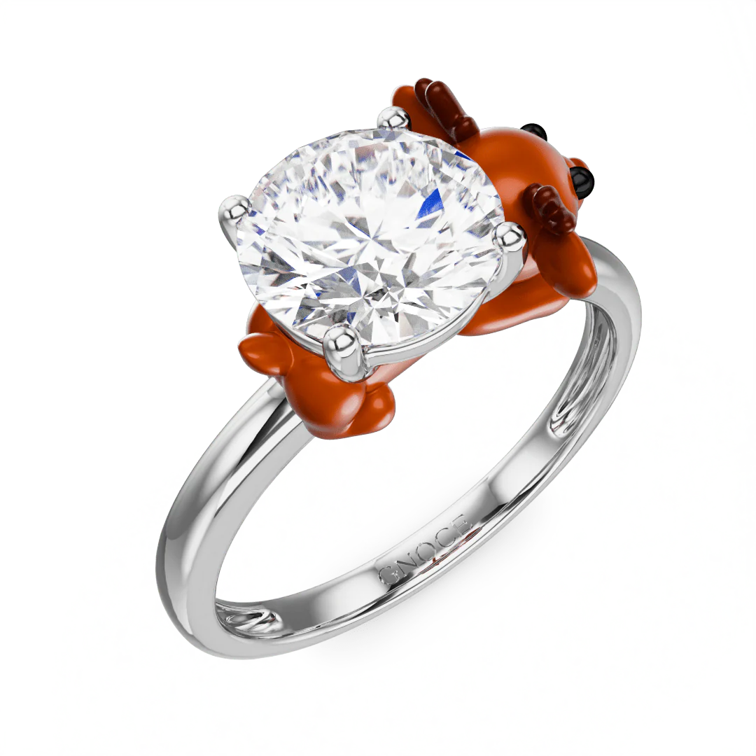 Gnoce Étreinte de Renne Anneau Moissanite Alliage argent plaqué platine - Image 3