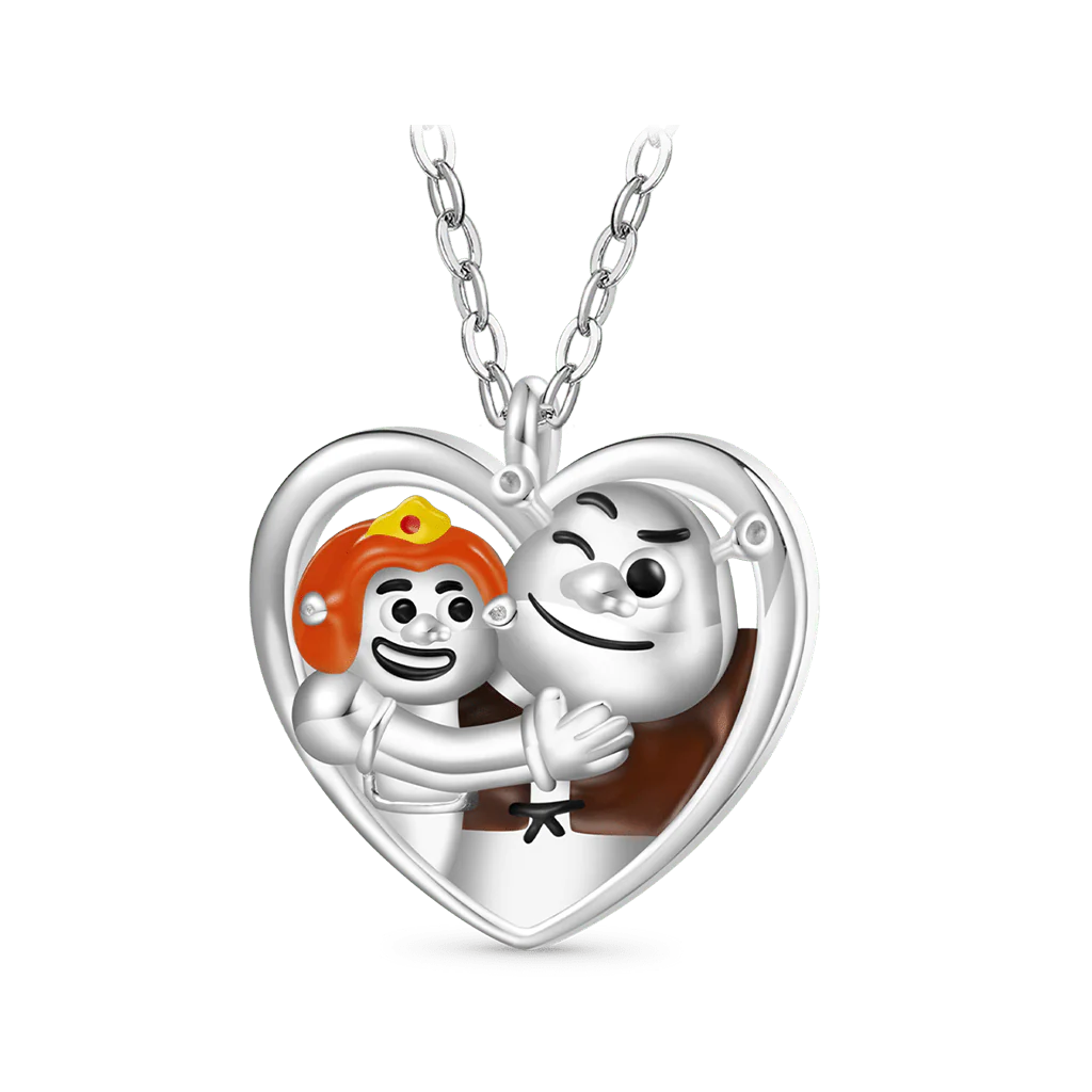 Gnoce Collier Shrek & Fiona Cœur