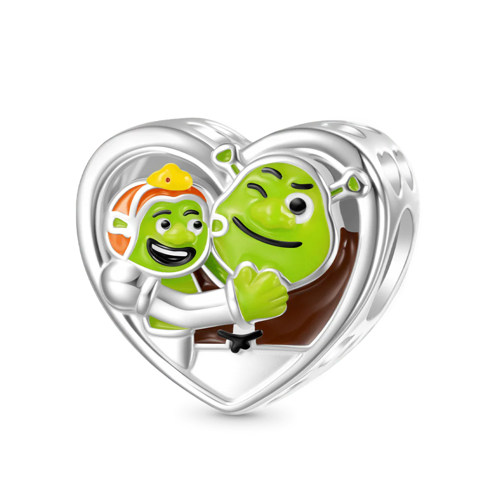 Gnoce Charm Shrek et Fiona Cœur 'I LOVE OGRES'