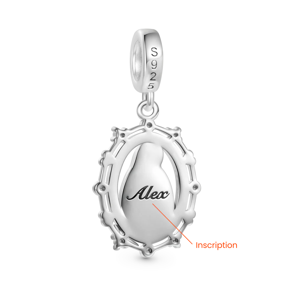 Gnoce Charm de pierre de naissance de la Vierge Marie religieuse Alliage argent plaqué platine - Image 3