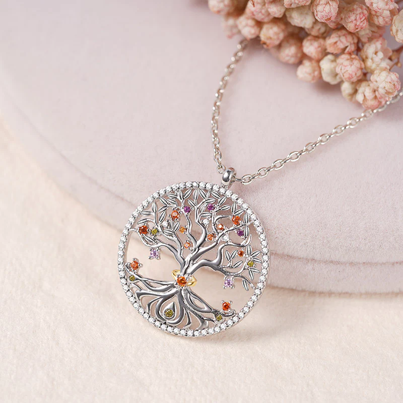 Gnoce Collier Arbre de Vie Alliage argent plaqué platine - Image 2