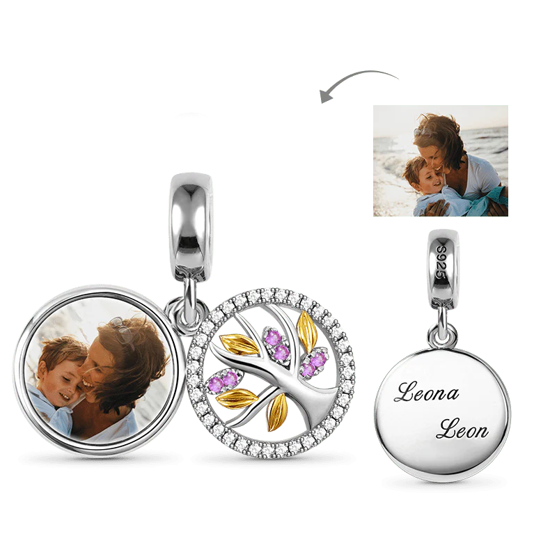 Gnoce Pendentif photo Arbre de vie Alliage argent plaqué platine